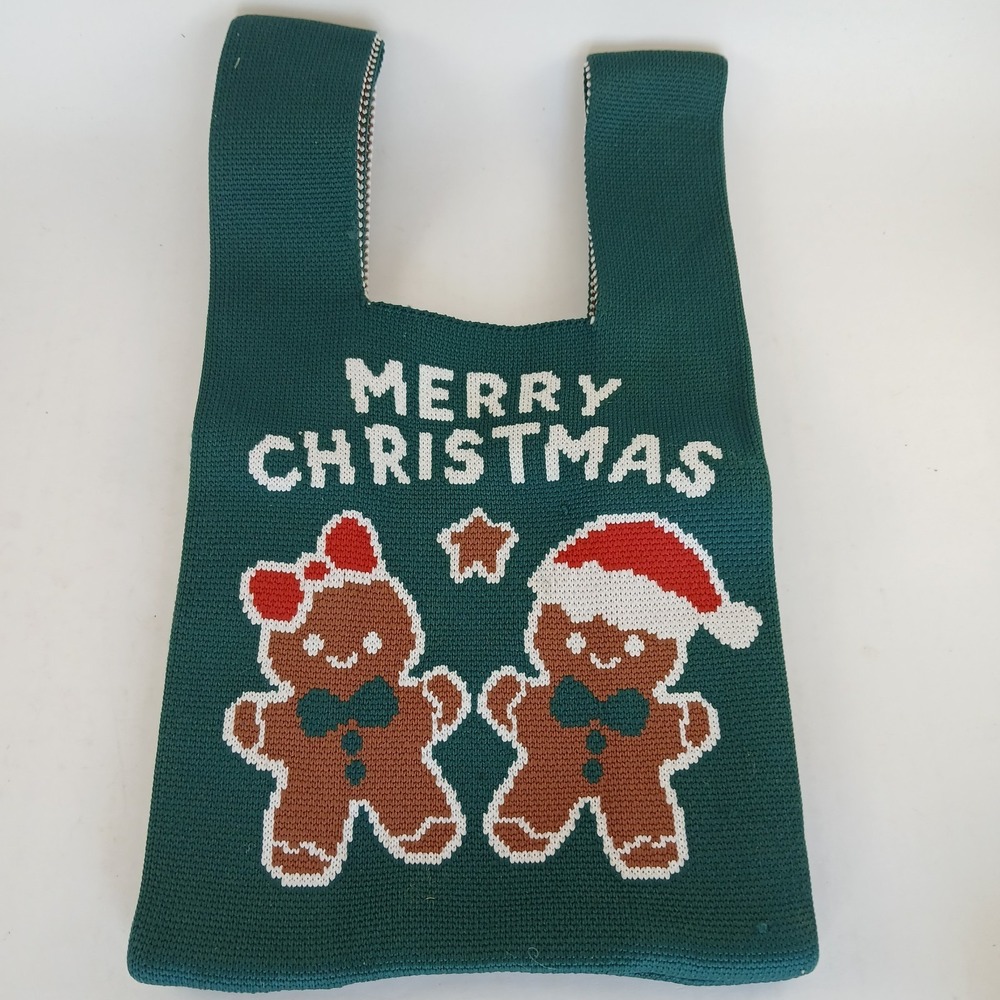 Handmade Christmas Gingerbread‎ Tote Purse Bag Shopping Library Gift Holiday